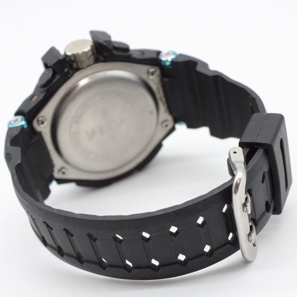 SAMOA Digital Watch Men Black & Blue Sports Outdoor Waterproof Black Rubber Band - Picture 7 of 8